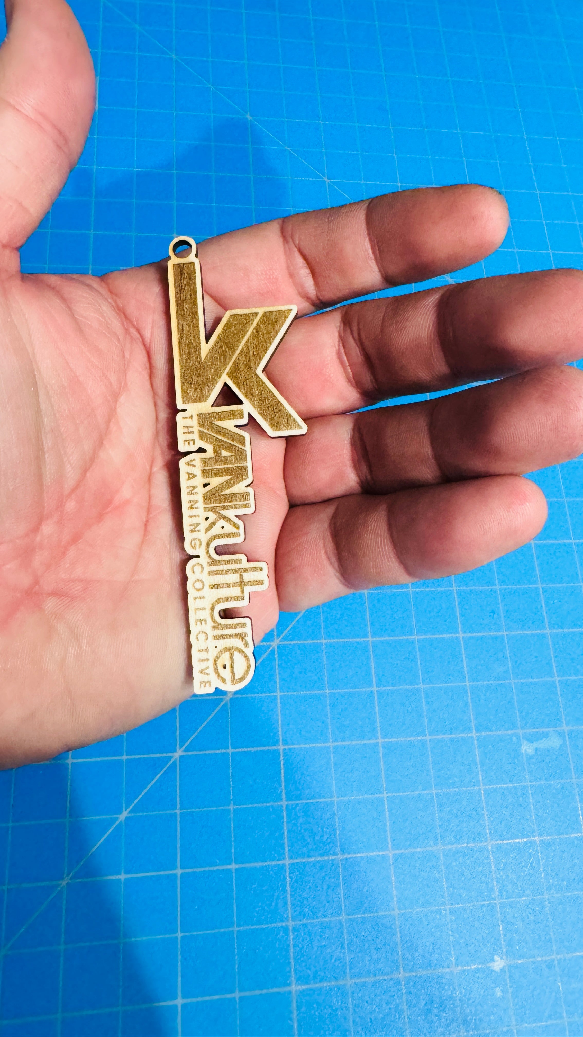 VK Vertical Wooden Keychains