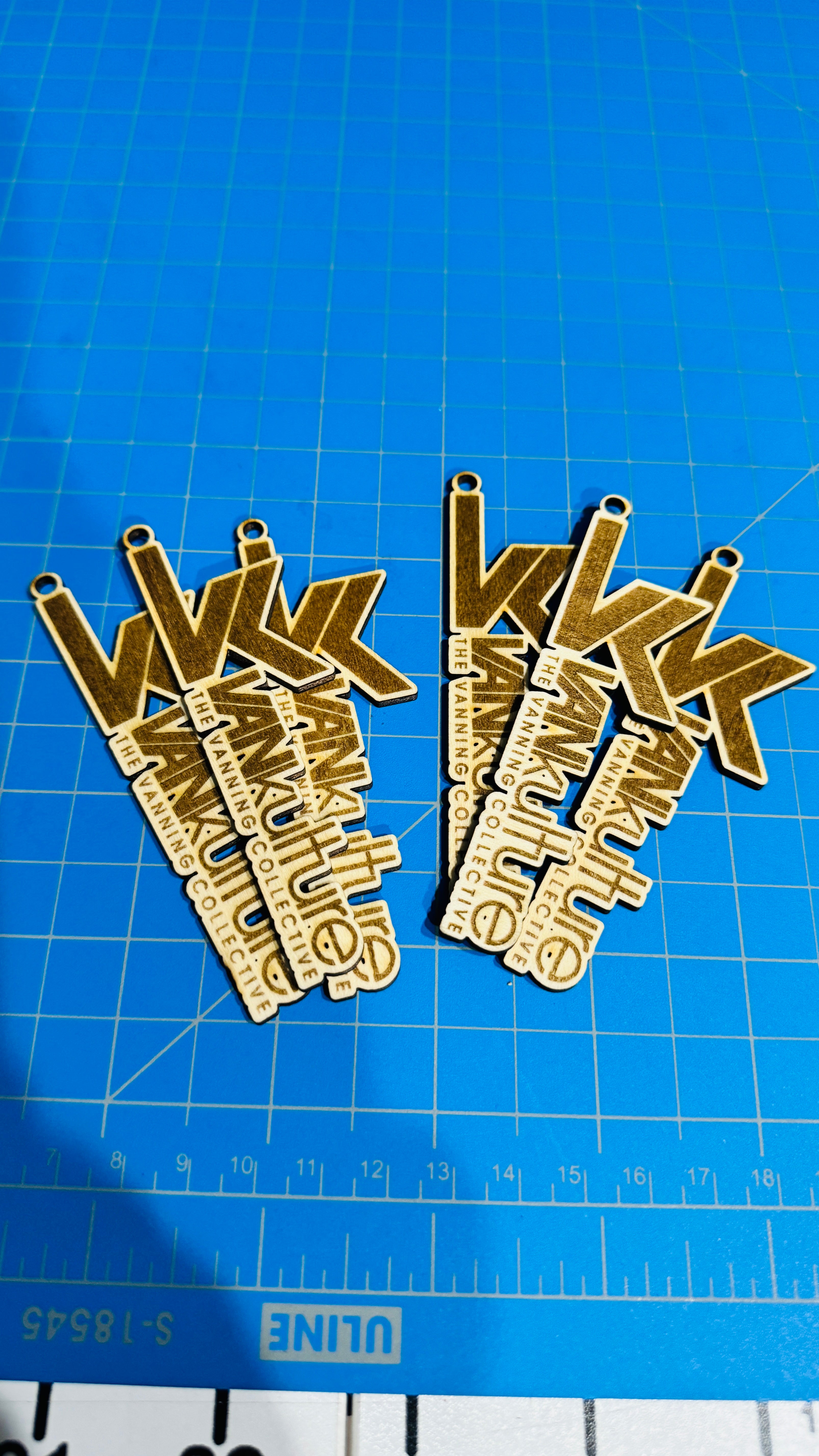 VK Vertical Wooden Keychains