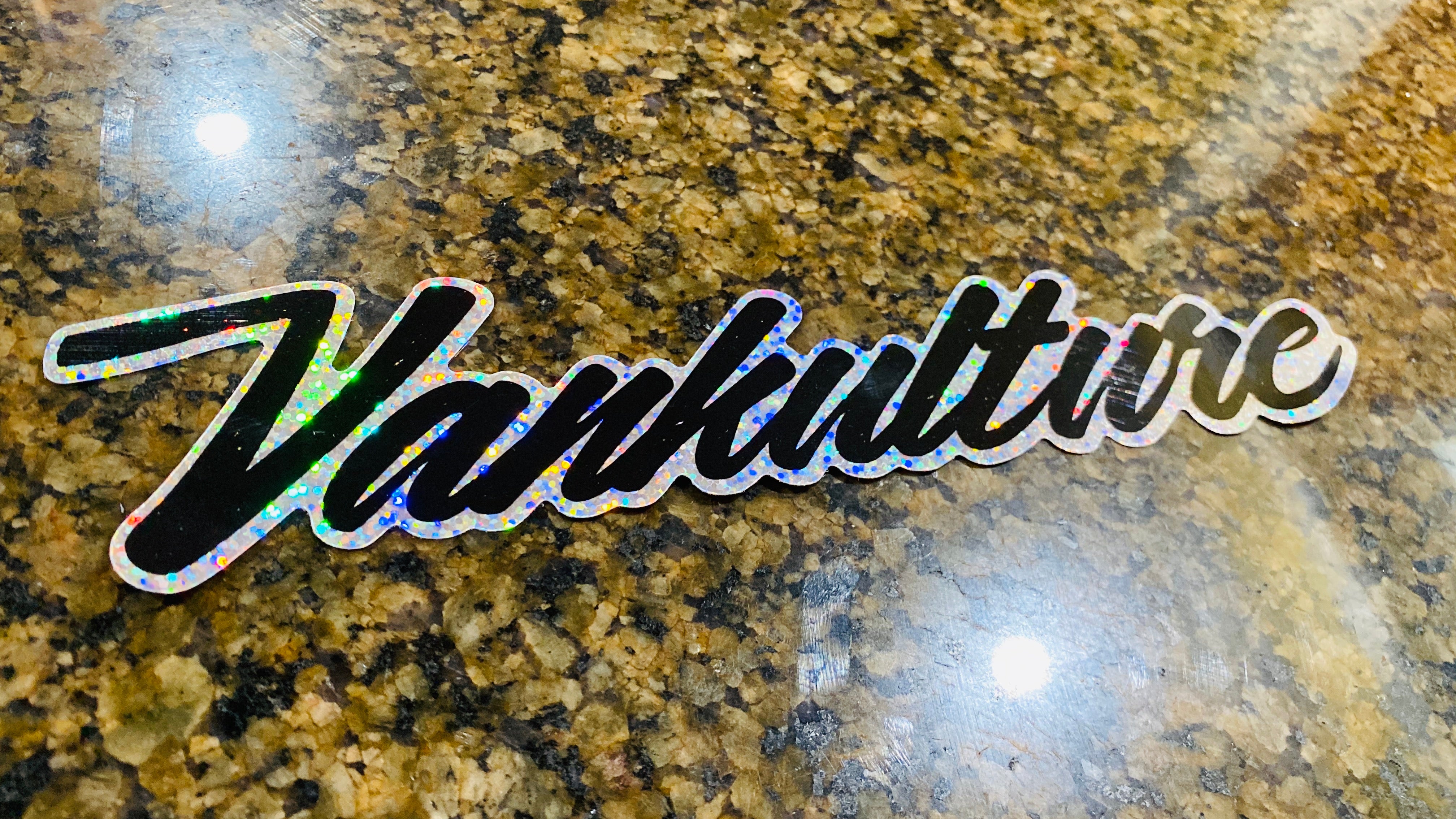 VANkulture Cursive Glitter Holo Sticker